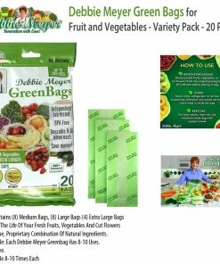 TVTimeDirect Kitchen Debbie Meyer Green Bags For Fruit And Vegetables - Variety Pack - 20 Pack