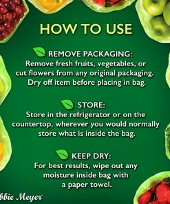 TVTimeDirect Kitchen Debbie Meyer Green Bags For Fruit And Vegetables - Variety Pack - 20 Pack