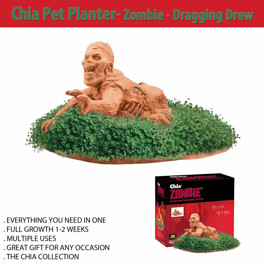 TVTimeDirect Chia Pets Chia Pet Planter - Zombie - Dragging Drew 3 TVTimeDirect Chia Pets Chia Pet Planter - Zombie - Dragging Drew
