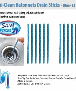 TVTimeDirect Sani-Clean Batonnets Drain Sticks - Blue- 12 Pack Kitchen
