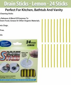 TVTimeDirect Drain Sticks - Lemon - 24 Sticks Outdoor & Garden