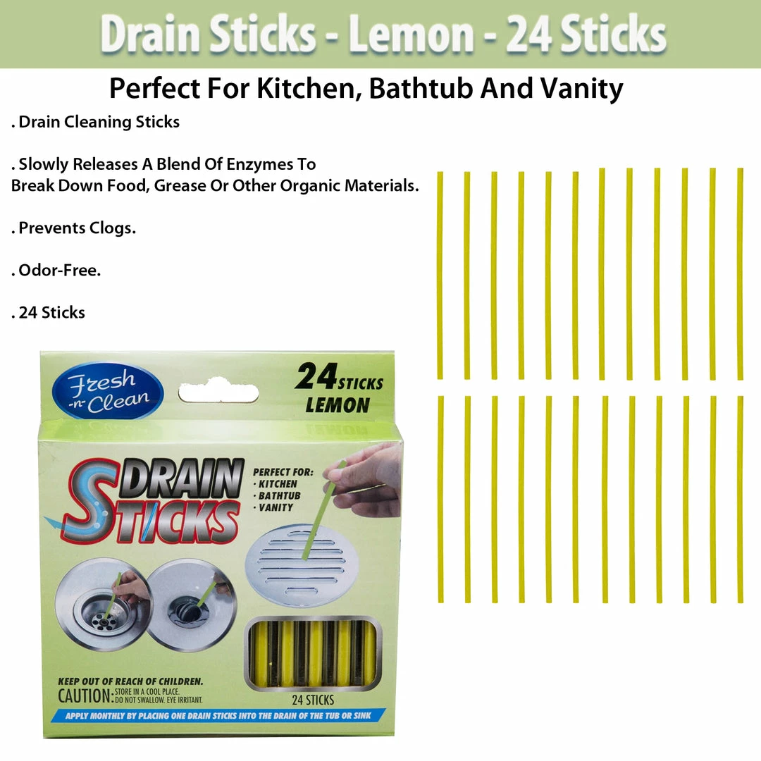 TVTimeDirect Drain Sticks - Lemon - 24 Sticks Outdoor & Garden 3 TVTimeDirect Drain Sticks - Lemon - 24 Sticks Outdoor & Garden