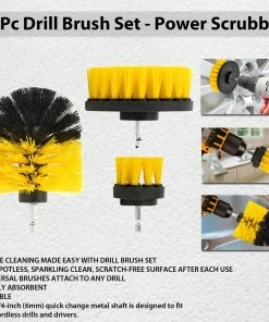 TVTimeDirect Houseware 3-Pc Drill Brush Set - Power Scrubber