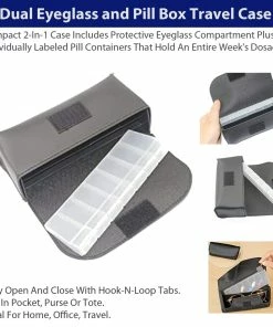 TVTimeDirect Dual Eyeglass And Pill Box Travel Case