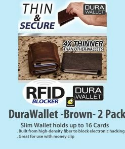 TVTimeDirect Clothing & Accessories DuraWallet -Brown- 2 Pack