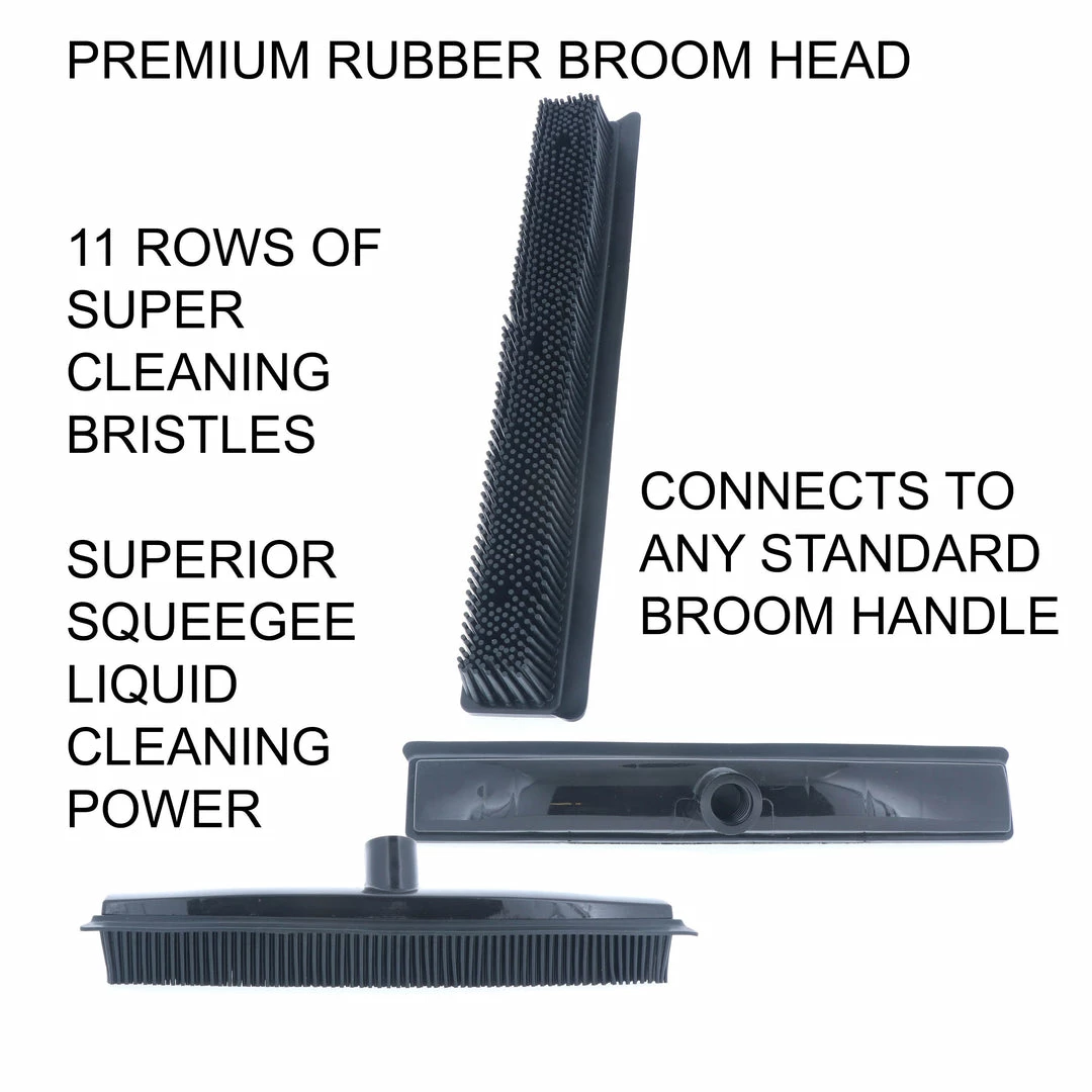 TVTimeDirect Kitchen Premium Heavy Duty Rubber Broom Head- 12' 4 TVTimeDirect Kitchen Premium Heavy Duty Rubber Broom Head- 12'