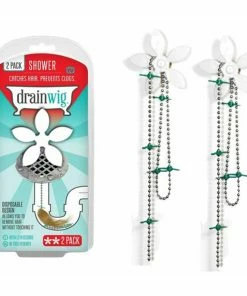 TVTimeDirect Drainwig Shower Drain Hair Catcher Protector Stopper 2 Pack Houseware