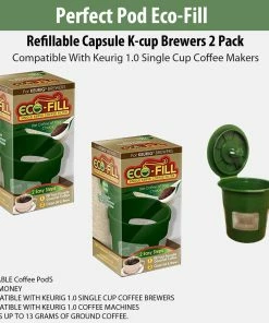 TVTimeDirect Perfect Pod Eco-Fill Refillable Capsule K-cup Brewers 2 Pack Kitchen