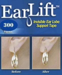 TVTimeDirect Health & Beauty Earlift Earring Support Patches - 5 Pack (300 Patches)