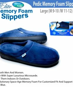 TVTimeDirect Elite Comfort Pedic Memory Foam Slippers- Large (M 9-10 /W 11-12) Clothing & Accessories