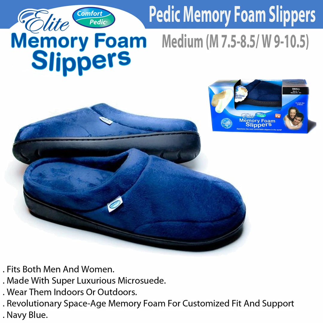 TVTimeDirect Clothing & Accessories Elite Comfort Pedic Memory Foam Slippers- Medium (M 7.5-8.5/ W 9-10.5) 3 TVTimeDirect Clothing & Accessories Elite Comfort Pedic Memory Foam Slippers- Medium (M 7.5-8.5/ W 9-10.5)