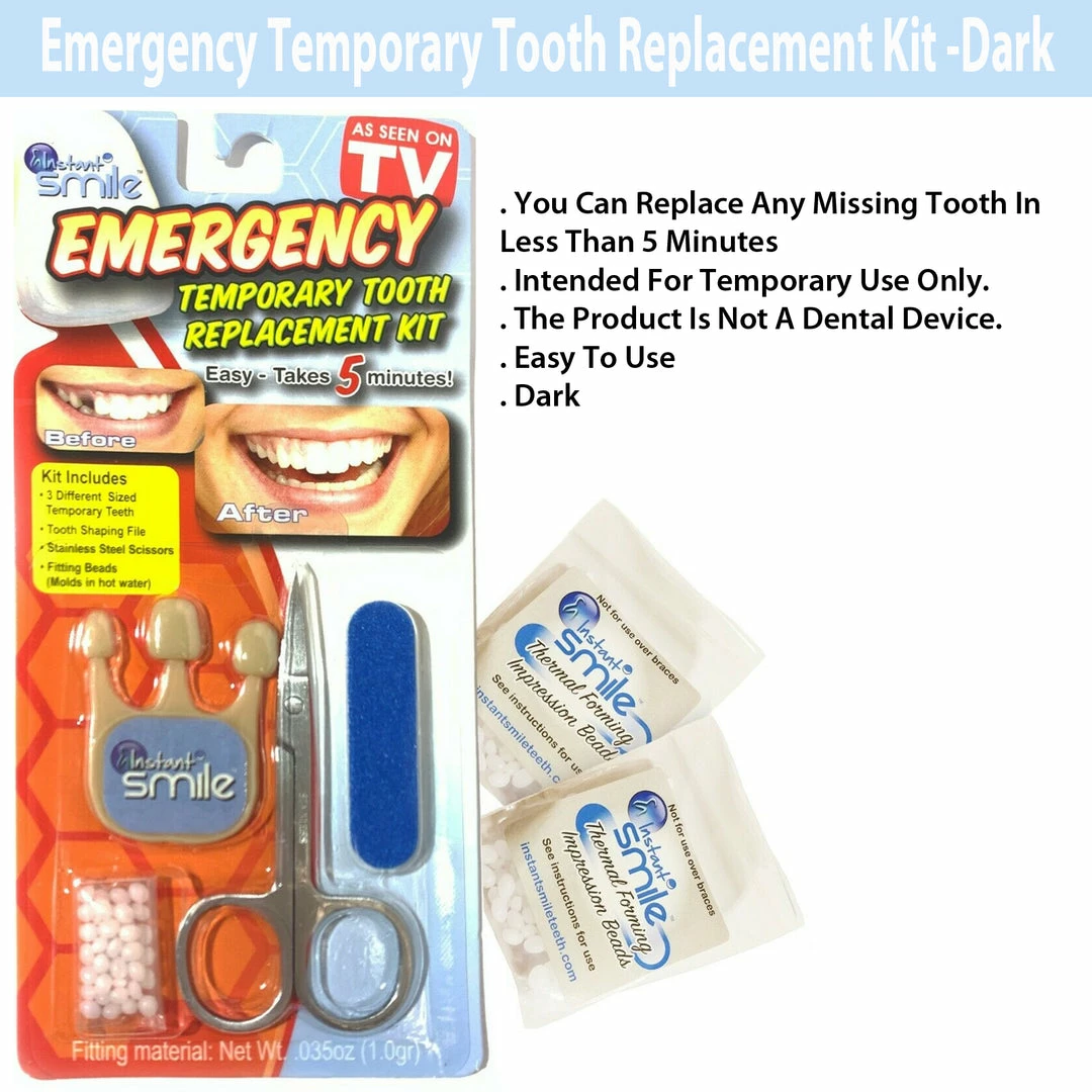 TVTimeDirect Health & Beauty Instant Smile Emergency Temporary Tooth Replacement Kit -Dark 3 TVTimeDirect Health & Beauty Instant Smile Emergency Temporary Tooth Replacement Kit -Dark