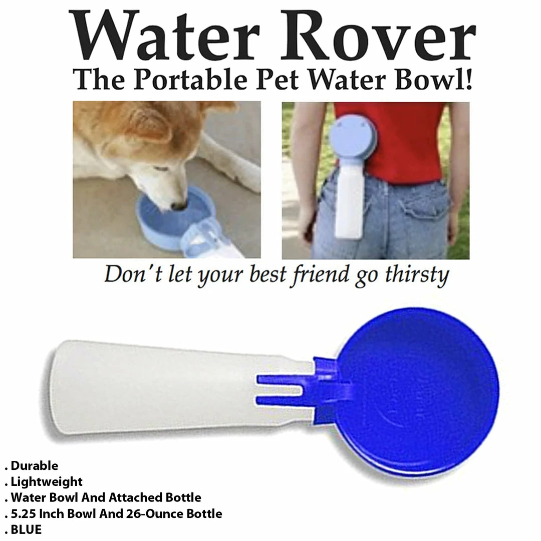 TVTimeDirect Water Rover Even Bigger 5.25 Inch Bowl And 26-Ounce Bottle, Blue Pets 4 TVTimeDirect Water Rover Even Bigger 5.25 Inch Bowl And 26-Ounce Bottle, Blue Pets