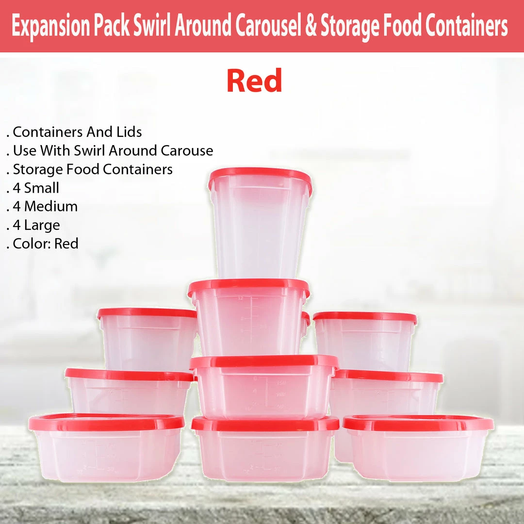 TVTimeDirect Kitchen Expansion Pack For Use With Swirl Around Carousel & Storage Food Containers -Red 5 TVTimeDirect Kitchen Expansion Pack For Use With Swirl Around Carousel & Storage Food Containers -Red