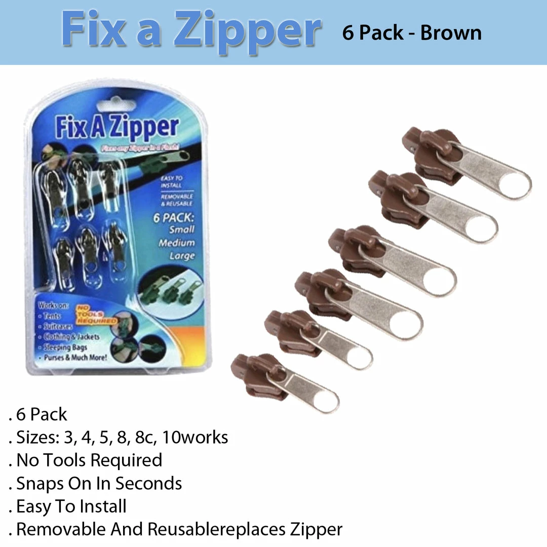 TVTimeDirect Fix A Zipper- Brown 4 TVTimeDirect Fix A Zipper- Brown