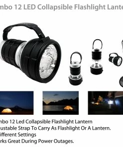 TVTimeDirect Jumbo 12 LED Collapsible Flashlight Lantern Outdoor & Garden