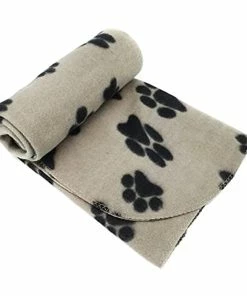 TVTimeDirect Pets Fleece Paw Print Pet Blanket (Grey)