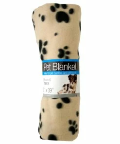 TVTimeDirect Pets Fleece Paw Print Pet Blanket (Grey)
