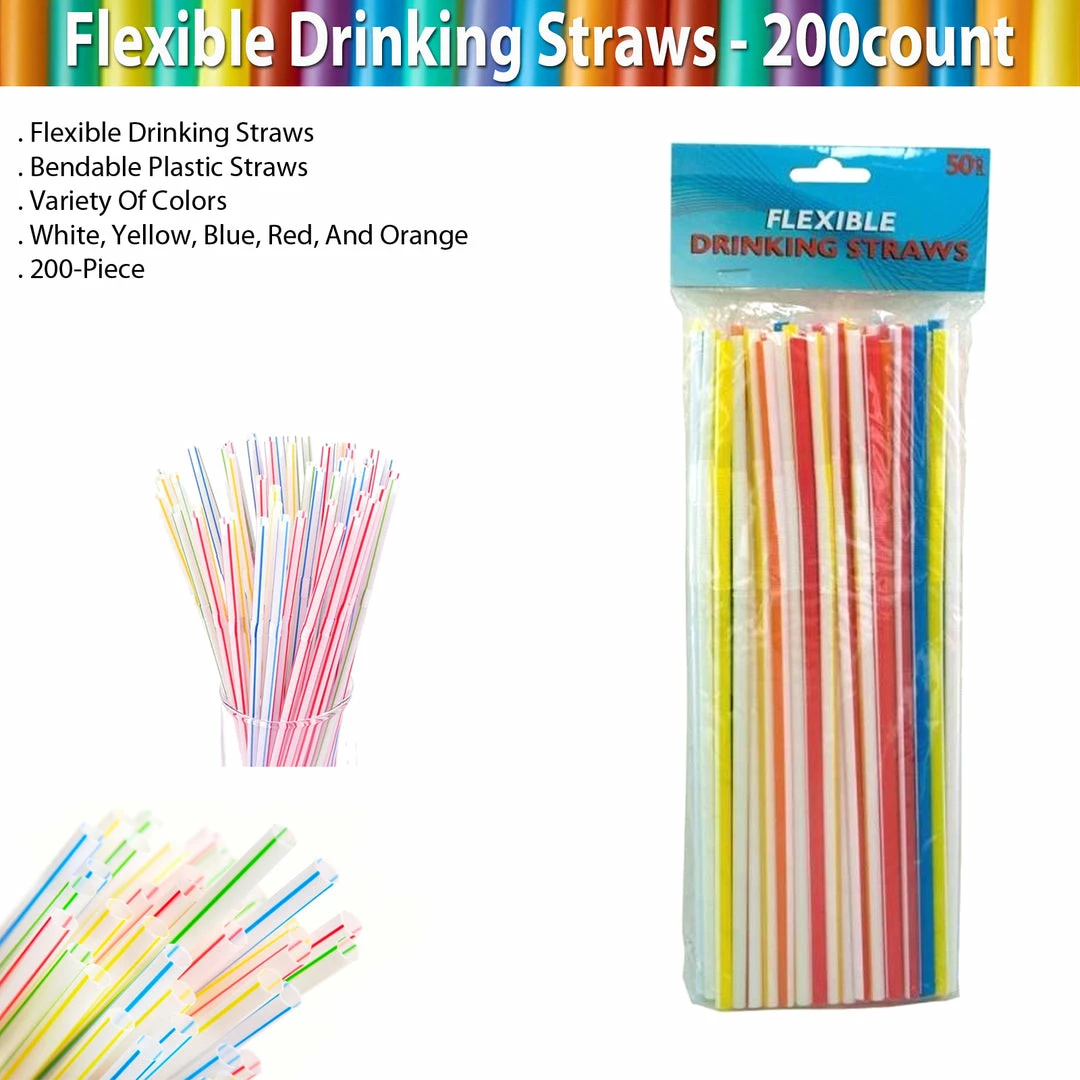 TVTimeDirect Houseware Flexible Drinking Straws - 200count 5 TVTimeDirect Houseware Flexible Drinking Straws - 200count