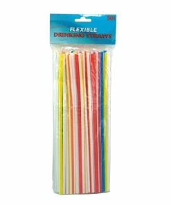 TVTimeDirect Flexible Drinking Straws - 50 Count