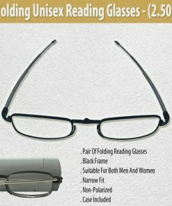TVTimeDirect Folding Unisex Reading Glasses (2.50) Clothing & Accessories