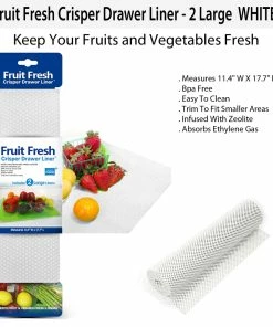 TVTimeDirect Houseware Fruit Fresh Crisper Drawer Liner - 2 Large Liners -White 7 TVTimeDirect Houseware Fruit Fresh Crisper Drawer Liner - 2 Large Liners -White