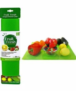 TVTimeDirect Fruit Fresh Crisper Drawer Liner - 2 Large Liners -Green Houseware