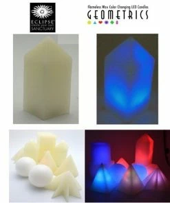 TVTimeDirect Geometrics Color Changing Flameless Wax LED Ornaments (2 Pack)- Pentagons Houseware