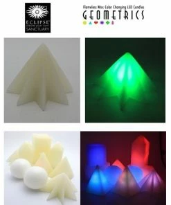 TVTimeDirect Houseware Geometrics Color Changing Flameless Wax LED Ornaments (2 Pack)- Stars