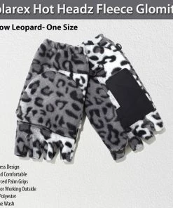TVTimeDirect Clothing & Accessories Polarex Hot Headz Fleece Glomitts Snow Leopard, One Size