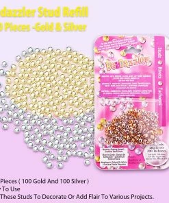TVTimeDirect Bedazzler Stud Refill - 200 Pieces -Gold & Silver Toys & Games