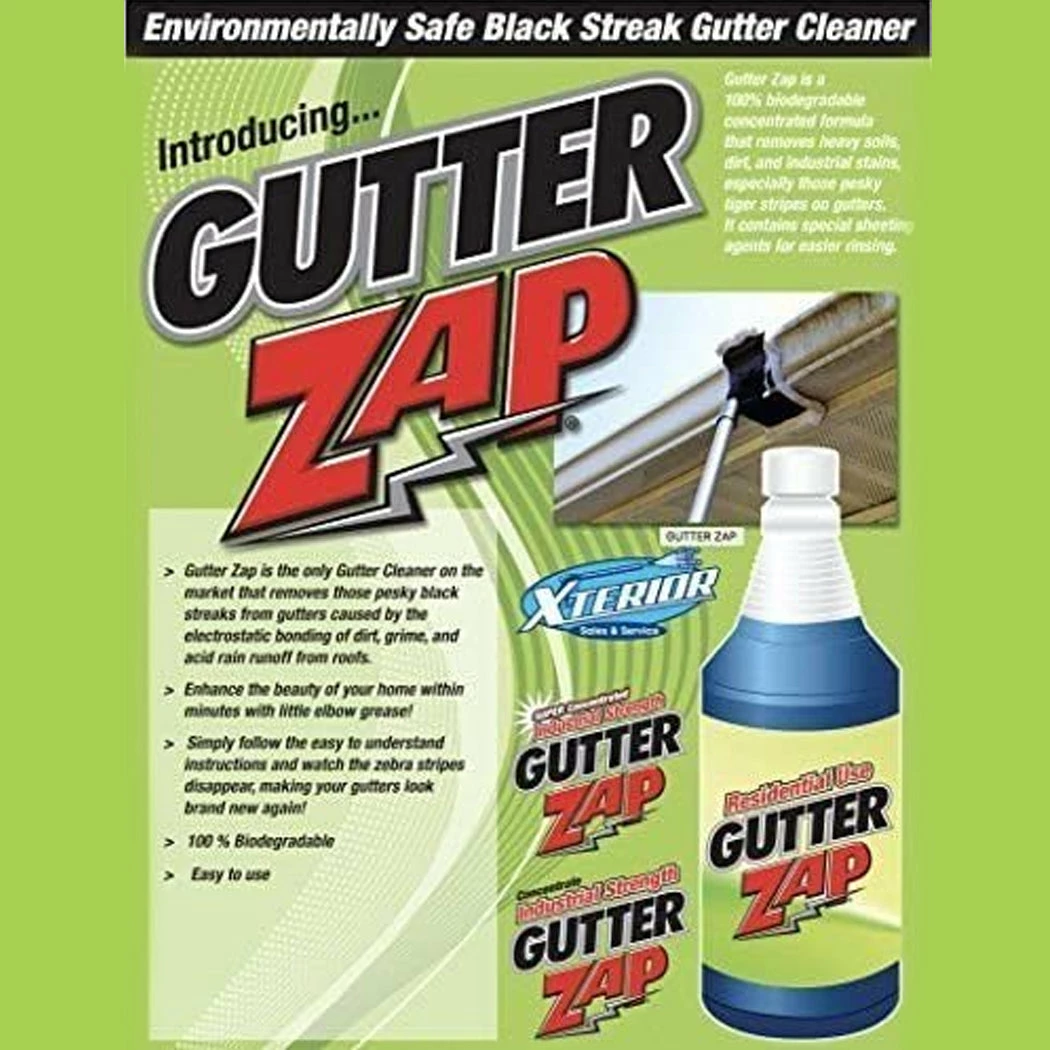 TVTimeDirect Gutter Zap Environmentally Safe Black Streak Gutter Cleaner, Residential, 32 Fl Oz. (1 Quart) 3 TVTimeDirect Gutter Zap Environmentally Safe Black Streak Gutter Cleaner, Residential, 32 Fl Oz. (1 Quart)