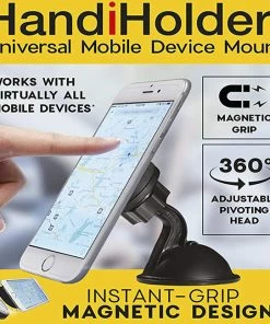 TVTimeDirect Automotive HandiHolder- Universal Phone Mount- Black