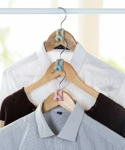 TVTimeDirect Hanger Hooks- Easy Hook Closet Organizer - Pink - 5 Pack Houseware