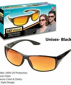 TVTimeDirect HD Vision Sunglasses- Unisex- Black