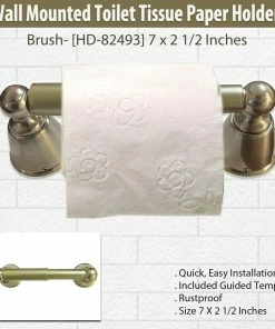 TVTimeDirect Wall Mounted Toilet Tissue Paper Holder - Brush [HD-82493] 7 X 2 1/2 Inches Houseware