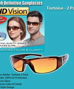 TVTimeDirect HD Vision High Definition Sunglasses, Tortoise - 2 Pack