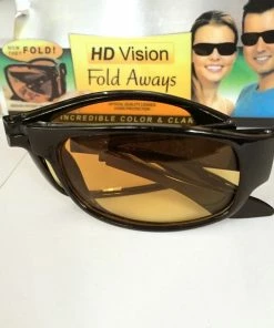 TVTimeDirect HD Vision Fold Aways Sunglasses Deluxe- 2 Pack (Black)