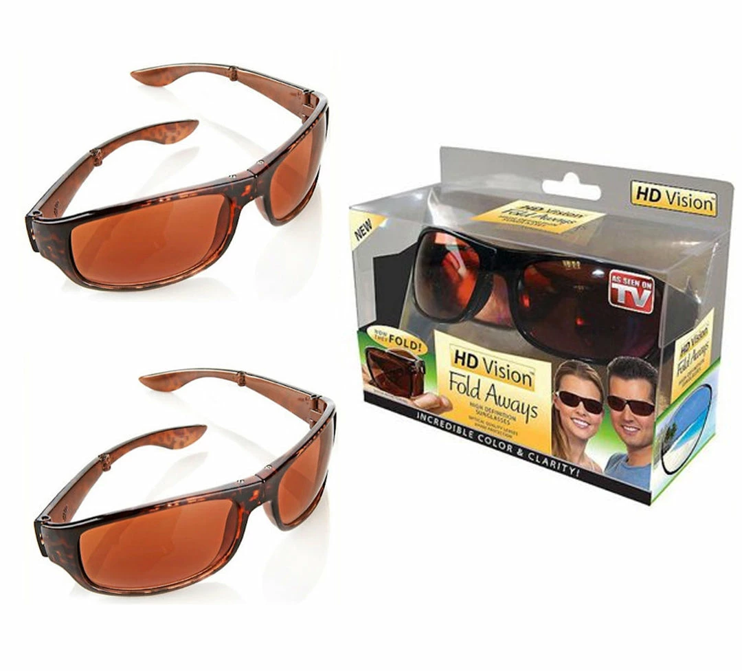 TVTimeDirect HD Vision Fold Aways Sunglasses Deluxe- 2 Pack (Tortoise) 5 TVTimeDirect HD Vision Fold Aways Sunglasses Deluxe- 2 Pack (Tortoise)