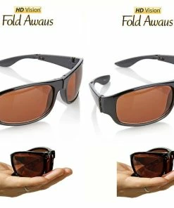 TVTimeDirect HD Vision Fold Aways Sunglasses Deluxe- 2 Pack (Black)