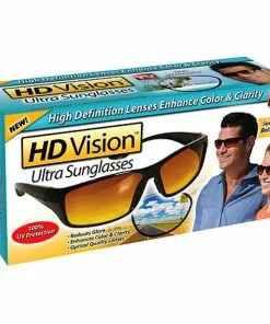TVTimeDirect HD Vision Ultra Sunglasses - Unisex- Adult- Black