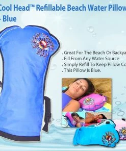 TVTimeDirect Cool Head™ Refillable Beach Water Pillow – Blue