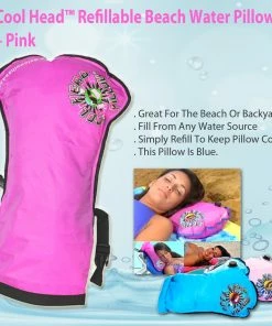 TVTimeDirect Cool Head™ Refillable Beach Water Pillow – Pink