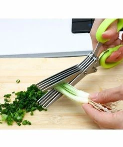 TVTimeDirect Herb Scissors Mincing Snip Cutting Preparing Tempered Stainless Steel 10 Cutting Blades Houseware