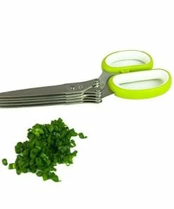 TVTimeDirect Herb Scissors Mincing Snip Cutting Preparing Tempered Stainless Steel 10 Cutting Blades Houseware
