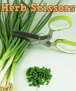 TVTimeDirect Herb Scissors Mincing Snip Cutting Preparing Tempered Stainless Steel 10 Cutting Blades Houseware