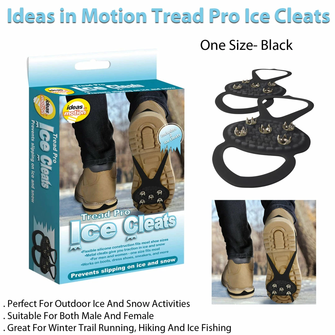 TVTimeDirect Ideas In Motion Tread Pro Ice Cleats - One Size- Black 9 TVTimeDirect Ideas In Motion Tread Pro Ice Cleats - One Size- Black