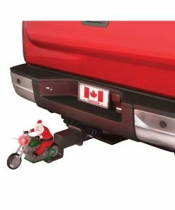 TVTimeDirect Hitch Critters Animated Ball Hitch Cover And Brake Light - Biker Santa Automotive