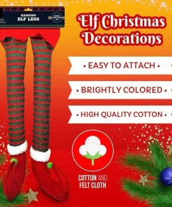TVTimeDirect Automotive Hanging Elf Legs -Christmas Decorations For Your Vehicle Or Fireplace