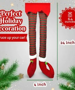 TVTimeDirect Automotive Hanging Elf Legs -Christmas Decorations For Your Vehicle Or Fireplace